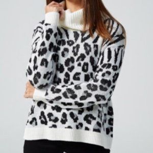 NEW! Animal Print Cowl Neck Sweater